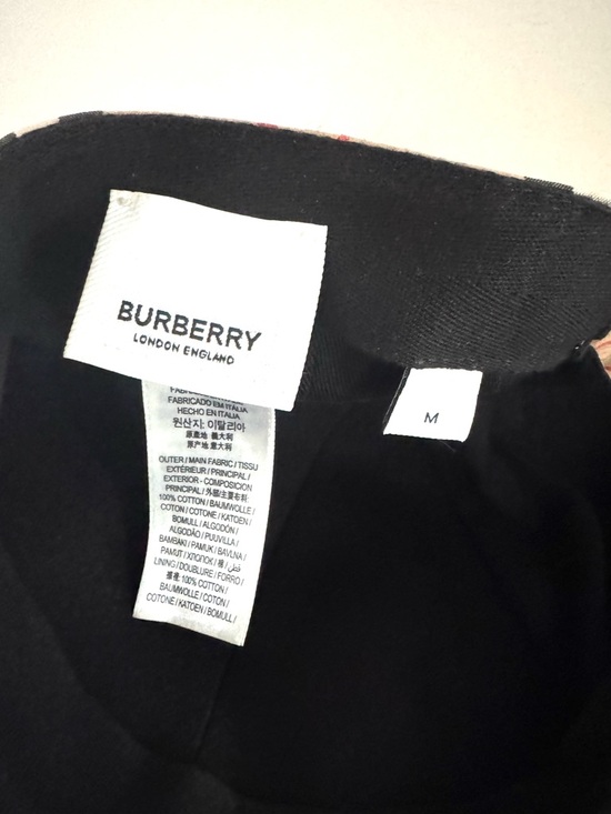 BURBERRY TB Monogram Vintage Check Baseball Cap Hat Size M - Picture 6 of 10